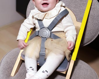 Foldable Wooden High Chair: Portable Montessori Feeding Chair