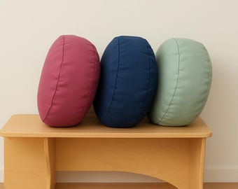 Round Meditation Cushion: Washable Cotton Yoga Pillow, Iyengar Yoga Prop