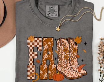 Western Fall Pumpkin Shirt Comfort Colors Western Halloween Shirt Spooky Fall Shirt Country Girl Gift Retro Thanksgiving Tee Howdy Pumpkin