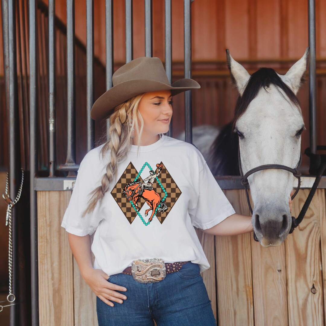 Southern Style Rodeo Western Rodeo Cowboy Graphic Tee Southern Cowgirl T-shirt Country Rodeo ...