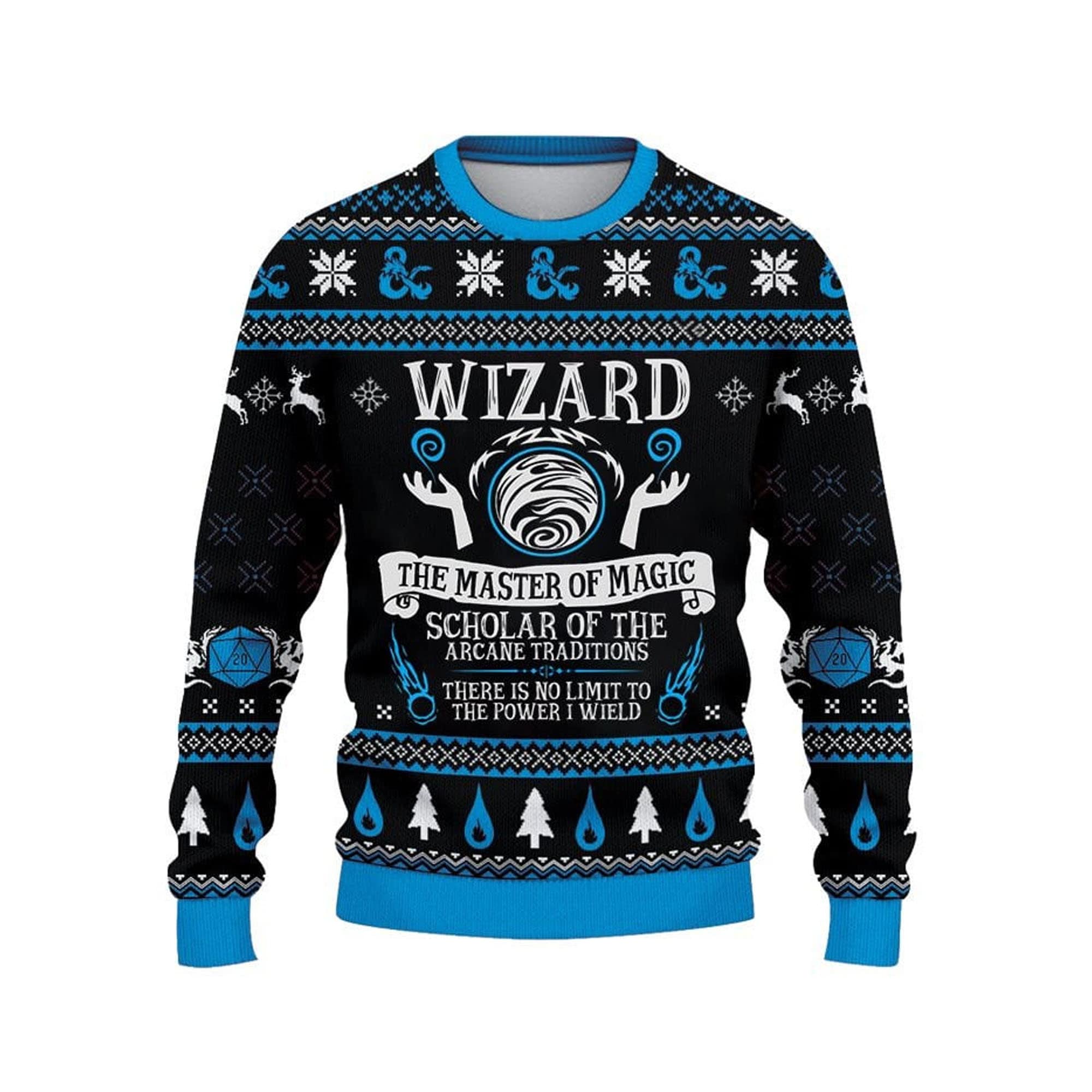 Discover DND Dungeons & Dragons Wizard Class Ugly Christmas Sweater