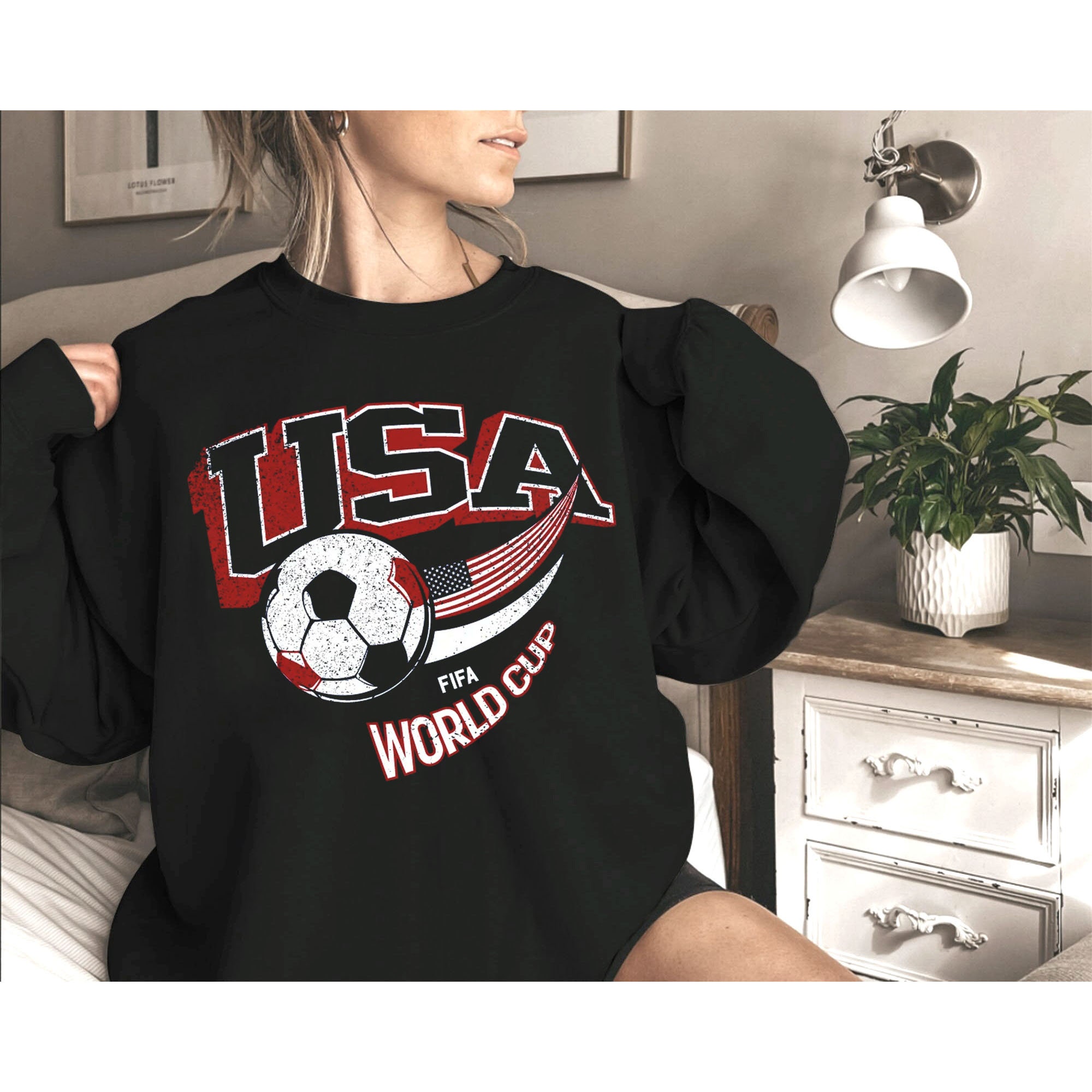 Discover Vintage USA World Cup Sweatshirt, United States World Cup 2022