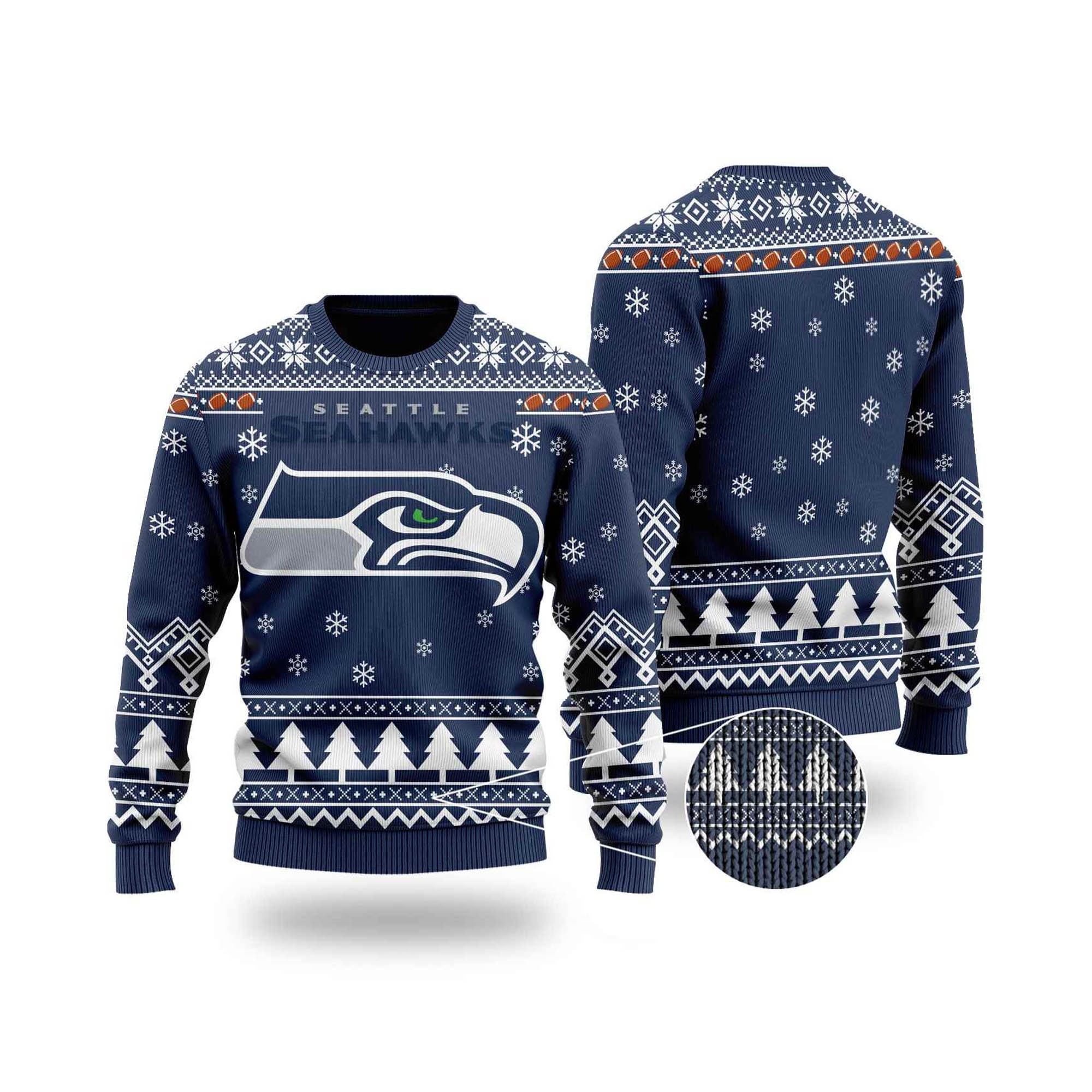 Discover Seattle Football Ugly Christmas Sweater