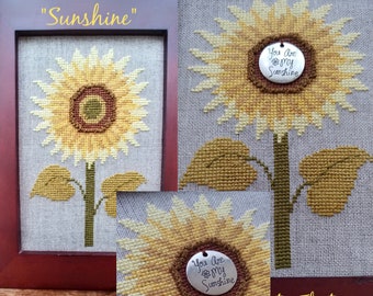 Sunshine counted Cross Stitch Chart with Charm