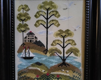Brave Boat Harbor Counted Cross Stitch Design, pattern