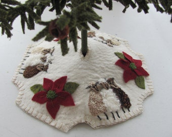 Nine Woolly Sisters Tree Skirt or Penny Rug