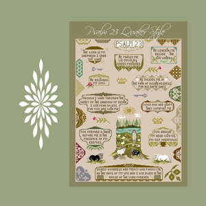 Psalm 23 Quaker Style (Original) Counted cross stitch chart