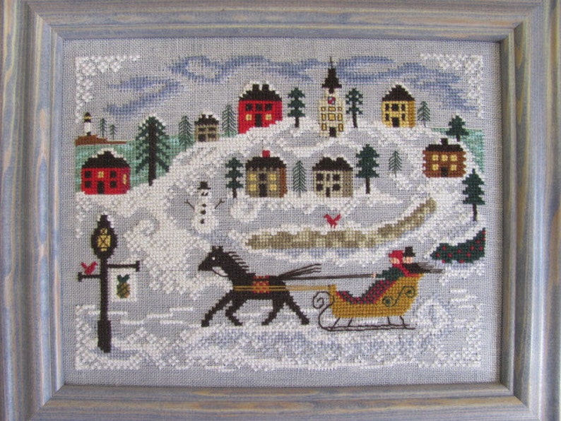 New England Winter Counted Cross Stitch Chart Etsy