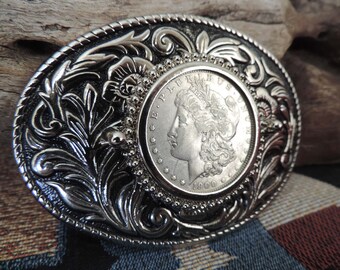 custom silver dollar belt buckles