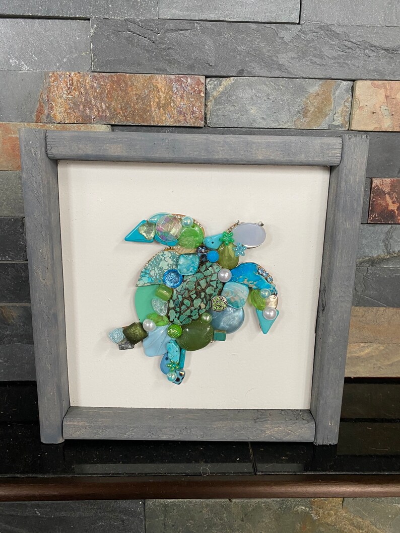 8x8 Sea Turtle Jewelry Art Nautical/art **READ DESCRIPTION** - Etsy