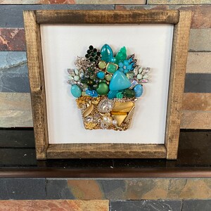 8x8 Framed Succulent jewelry art  **READ DESCRIPTION**