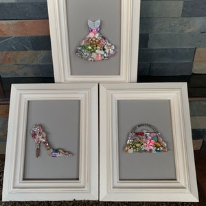 5x7 Framed jewelry shoe/dress/purse art/decor  **READ DESCRIPTION**