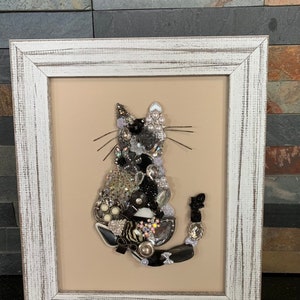 8x10 Framed Sliver Cat  **READ DESCRIPTION**