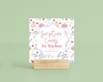 Scripture Cards for Teachers Set of 12 Cards with Acrylic Stand Teacher Back to School First Day of School Christmas Gift for Teachers