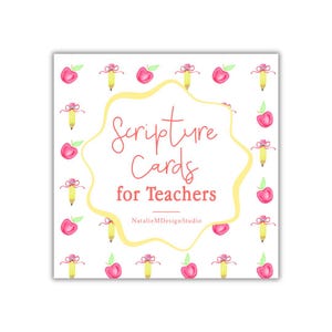 Scripture Cards for Teachers Set of 12 Cards with Acrylic Stand Back to School First Day of School Gift for Teachers | Ready to Ship