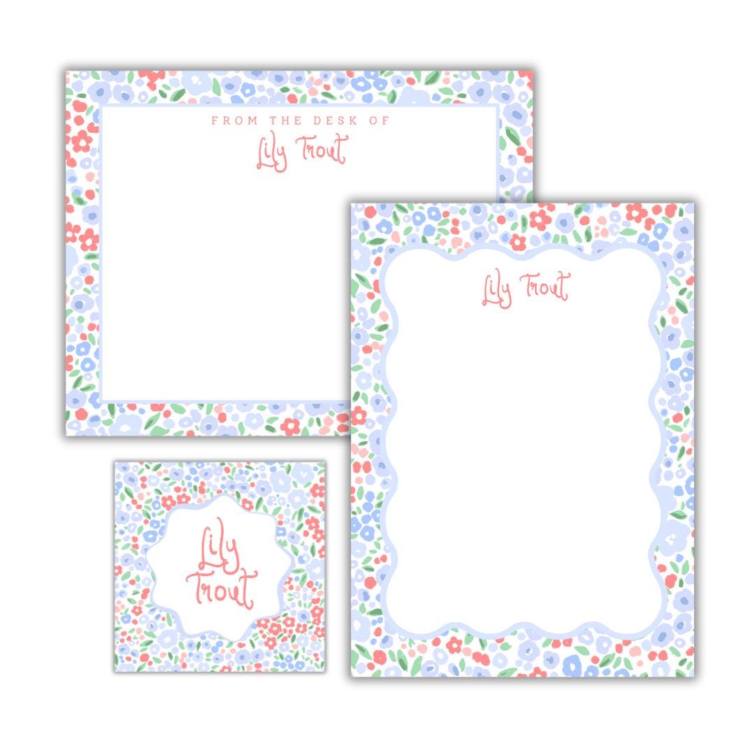 Personalized Floral Stationery Gift Set Watercolor Grand Millennial ...