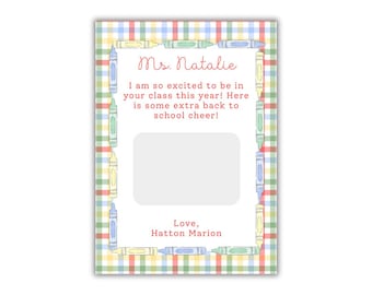 First Day of School Teacher Gift Card Holder, Teacher Appreciation Thank You Card, Editable Corjl Template, Printable