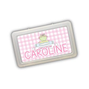 Gepersonaliseerde multifunctionele doorzichtige doos Terug naar schoolbenodigdheden Art Box Aangepaste etui Snackle Box voor kinderen Custom naam etui Autosnacks