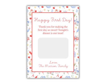 Personalized Teacher First Day of School Gift Card Holder  Watercolor Administrator Printable Thank You Card Editable Gift Card Teacher Gift