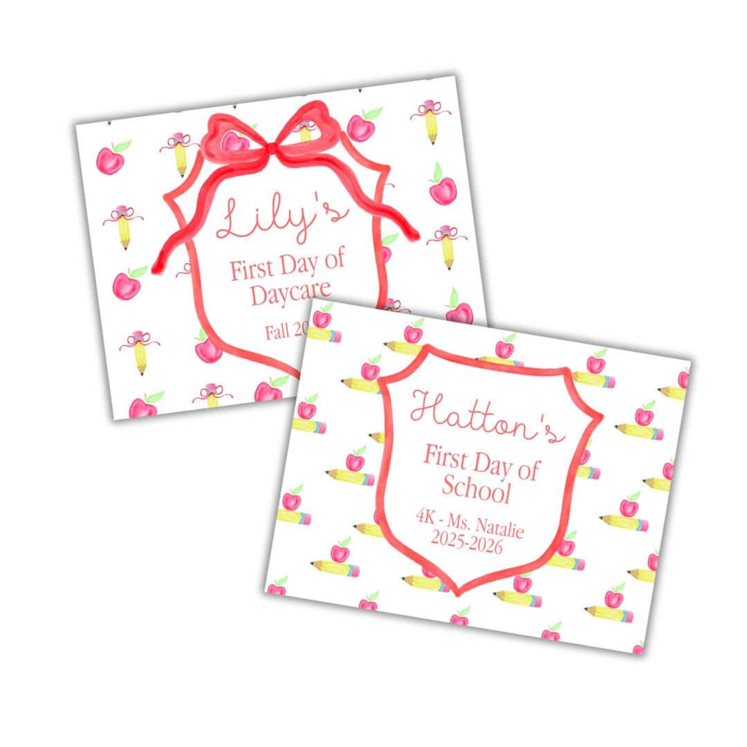 Preppy Style Sign - Laminated First Day School Photo Prop - Durable 8 ...