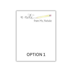 Personalized Pencil Notepad for Teacher Custom Notepad with Name To Do List Gift for Teacher End of Year Teacher Appreciation Gift Idea