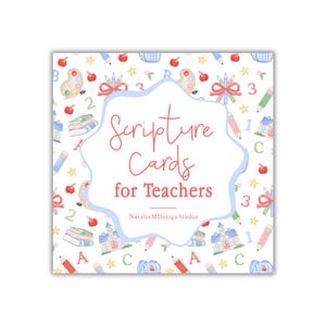 Scripture Cards for Teachers Set of 12 Cards with Acrylic Stand Teacher Back to School First Day of School Gift for Teachers