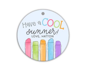 Enclosure Cards Set: Summer Popsicle Kids Gift Tags, Textured Felt, Prepunched with String | 24 Count, 3 Inch | Classroom or Birthday