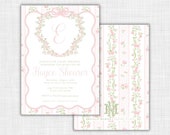 Watercolor Floral LSF-Inspired Birthday Baby Shower Invite Pink Floral Party Baby in Bloom Baby Girl First Birthday Girl Personalized Invite