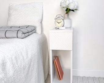 Narrow Bedside Table: Modern Minimalist Nightstand, Small Space Friendly