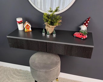 Tavolo da trucco a parete: cassettiera sospesa contemporanea con cassetti