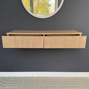 Thin dressing table, Narrow console table, Wall mounted desk, Floating makeup vanity, Lovely skinny storage table Commode with drawers
