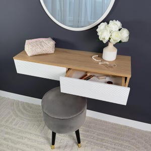 Vanity table Floating dressing table Floating shelf with drawers Console table Wall mounted makeup table Entryway table Hanging desk