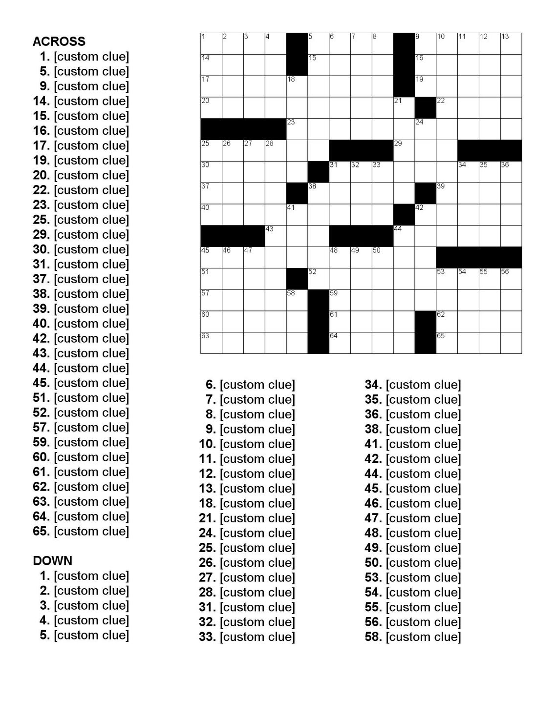 Custom Crossword Puzzles / Personalized Crosswords / Puzzle Gifts ...