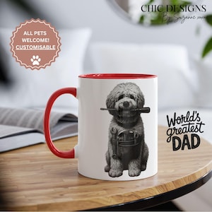 Dog Dad Mug With Pet Portrait Personalized Pet Mug For Father’s Day Gift From Dog Coffee Cup For Him Custom Dog Lover Mug Gift Idea