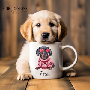 Dachshund Mug, Custom Pet Mug, Personalized Dog Mug Cat Coffee Cup Customize Pet Mugs Mom Mug Personalized Cat Dad Mug New Dog Mug