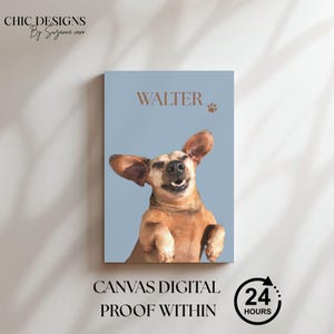 Personalized Dog Portrait Canvas Custom Pet Wall Art Memorial Gift For Pet Loss Or Birthday Present For Dog Mom Dad With Proof 24H