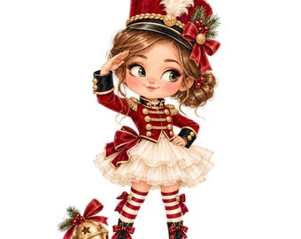 Christmas Nutcracker Girl JPEG Clipart, 15 Whimsical Holiday Watercolor Art,Nutcracker Digital Download-Junk Journals, Scrapbooking & Crafts