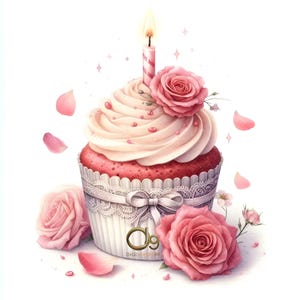 Valentine Cupcake Clipart, 10 High Res Jpgs Cute Valentine Dessert ...