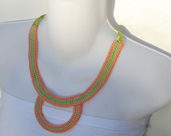 Statement Fiber Necklace, Abstract Necklace, Textile Jewelry