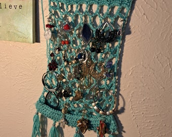 Crochet  Earring Wall Holder Storage Wall Art  Wall Holder Jewelry Organizer