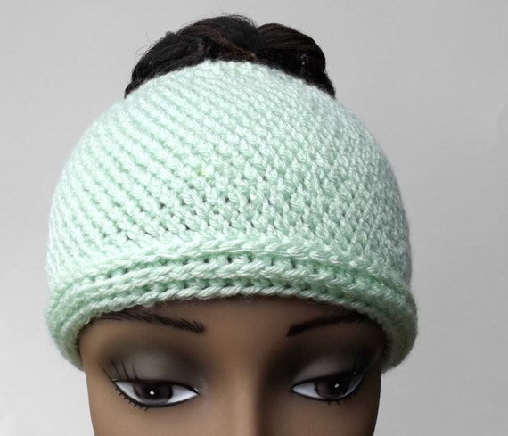 Afro Puff Beanie Natural Hair Accessory 
