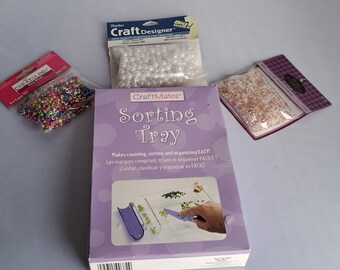 Sorting Tray and BeadsCraft Beads, Childrens Craft, Beads Variety