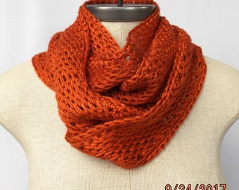 Knit Scarf, Pumpkin Spice, Unisex Long Scarf