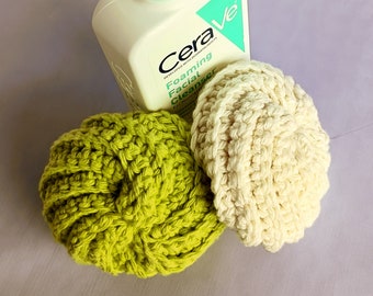 Skin Exfoliator, Medium Face Scrubber Crochet Body Scrubber