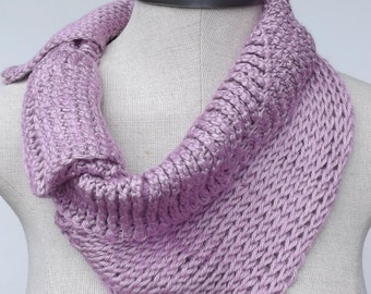 Pink Crochet Scarf, Long Textured Scarf, Tunisian Crochet, Gift for Her