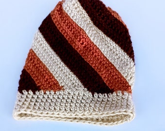 Unisex Diagonal Stripe Slouchy or Beanie