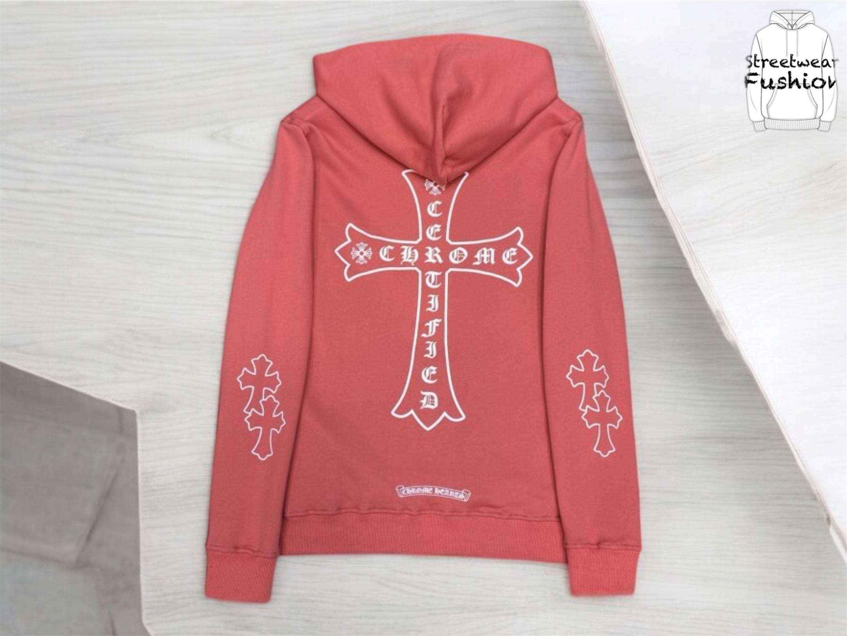 【Chrome Hearts】Red Logo Hoodie★フーディ★Pink Chrome Hearts Red Logo Hoodie Pink Men's - US