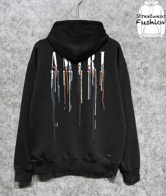 Modern Streetwear Black Inspired AMIRI Pullover Hoodie - Etsy