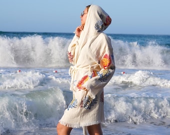 Muslin turkisk bomullsstrandkimono: Boho-inspirerad överklädnad