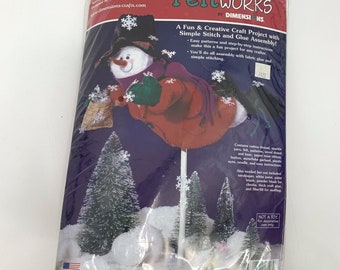 Snowflake Flight Dimensions Feltworks Christmas Stocking NIP 2002